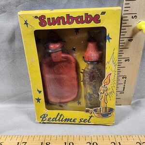 Antique SunBabe Bedside Doll Toy Set With Box New Never Opened